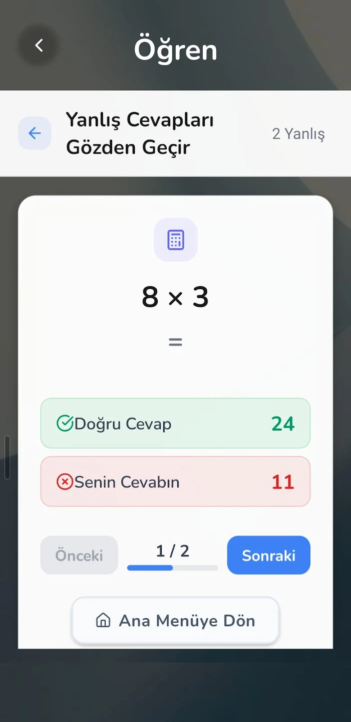 Alıştırma Sonuçları