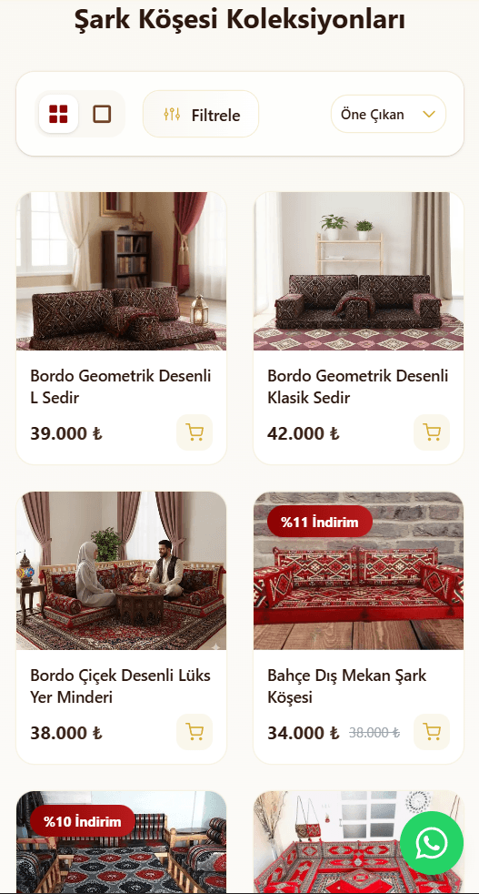 Mobil Görünüm - Ürünler